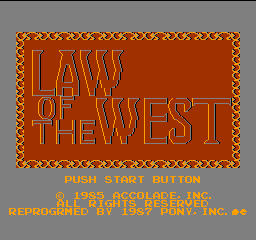 Law of the West Title Screen